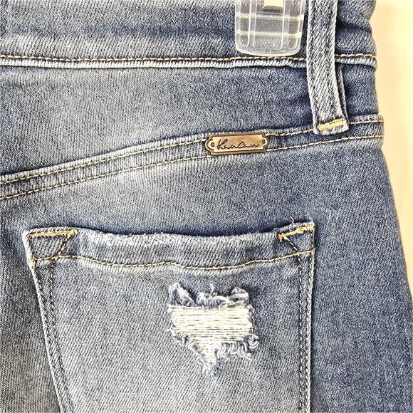 KANCAN The Buckle Distressed Denim Bermuda Jean Shorts 26 - Picture 10 of 15